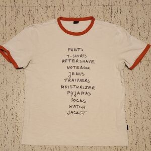 Hugo Boss Cream & Orange Checklist Style Crewneck T-Shirt